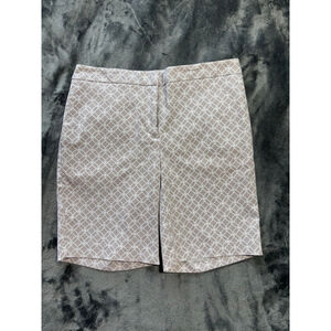 NWT Mario Serrani Italy Stretch Shorts w/Tummy Control Size 6 Geometric Tan
